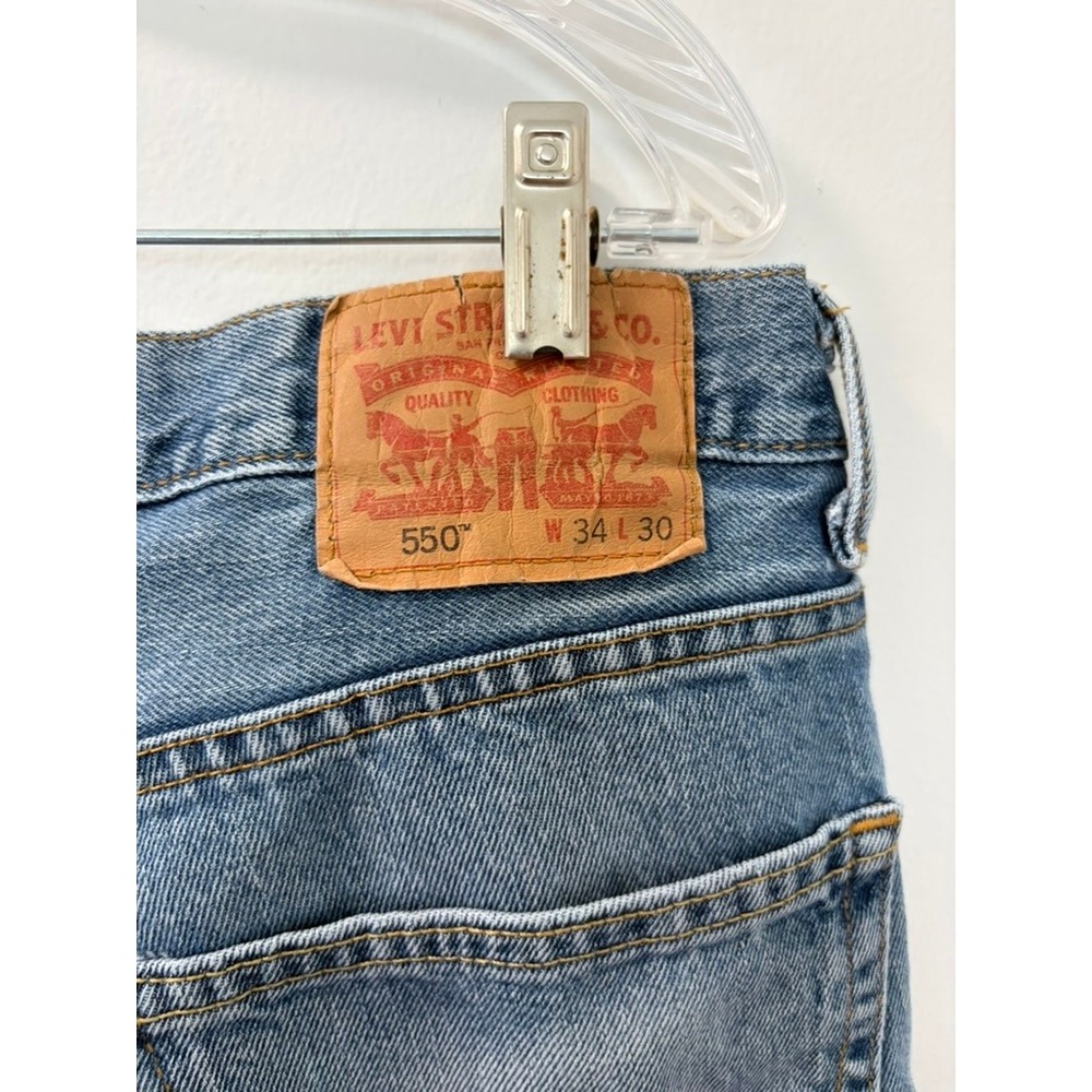 Levis 550 Mens Relaxed Fit Tapered Leg Blue Denim Jeans W34 L30 Medium Wash - Picture 7 of 10